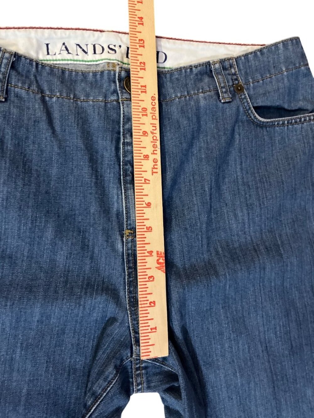 Lands' End Jeans Women's Size 16 x 32 Straight Leg 100% Cotton Denim Used - Picture 13 of 16